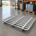 GROVIA Rounded Steel Forklift Pallet Q235 Steel Reinforced Frame Two/Four Way Entry 100/120cm for Warehouse Logistics
