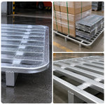 GROVIA Rounded Steel Forklift Pallet Q235 Steel Reinforced Frame Two/Four Way Entry 100/120cm for Warehouse Logistics