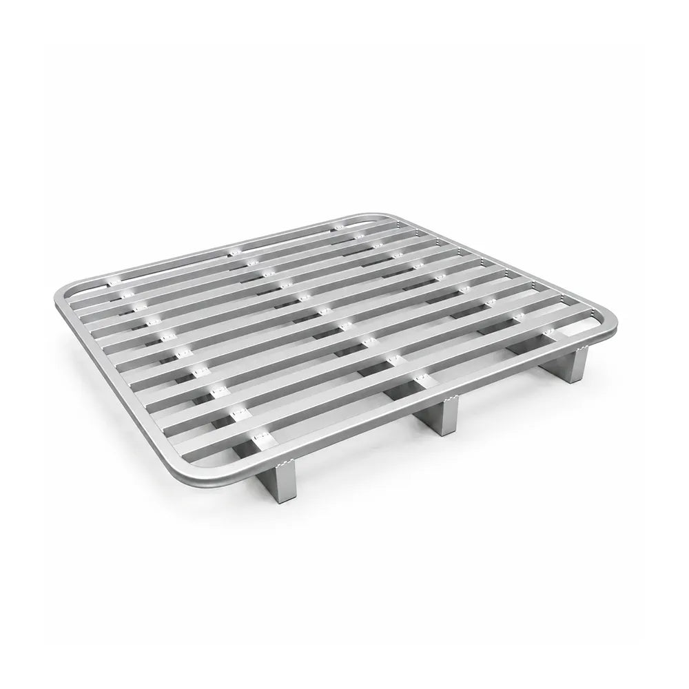 GROVIA Rounded Steel Forklift Pallet Q235 Steel Reinforced Frame Two/Four Way Entry 100/120cm for Warehouse Logistics