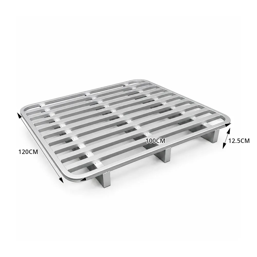 GROVIA Rounded Steel Forklift Pallet Q235 Steel Reinforced Frame Two/Four Way Entry 100/120cm for Warehouse Logistics