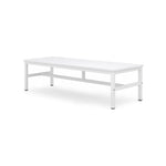 GROVIA Heavy Duty Workbench with Steel Frame Large Single Layer Work Table for Garage Workshop Warehouse Packing Station 60/80cm - White