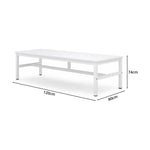GROVIA Heavy Duty Workbench with Steel Frame Large Single Layer Work Table for Garage Workshop Warehouse Packing Station 60/80cm - White