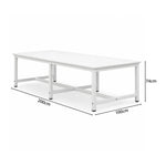 GROVIA Heavy Duty Workbench with Six Leg Steel Frame Single Layer Work Table Large Surface for Garage Workshop Warehouse Packing Station 80/100cm - White