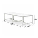 GROVIA Heavy Duty Workbench with Six Leg Steel Frame Single Layer Work Table Large Surface for Garage Workshop Warehouse Packing Station 80/100cm - White