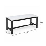 GROVIA Heavy Duty Stainless Steel Workbench - Single Layer 4 Leg Frame Smooth Metal Top Table for Garage Workshop Warehouse Packing Station 60/80cm - Black