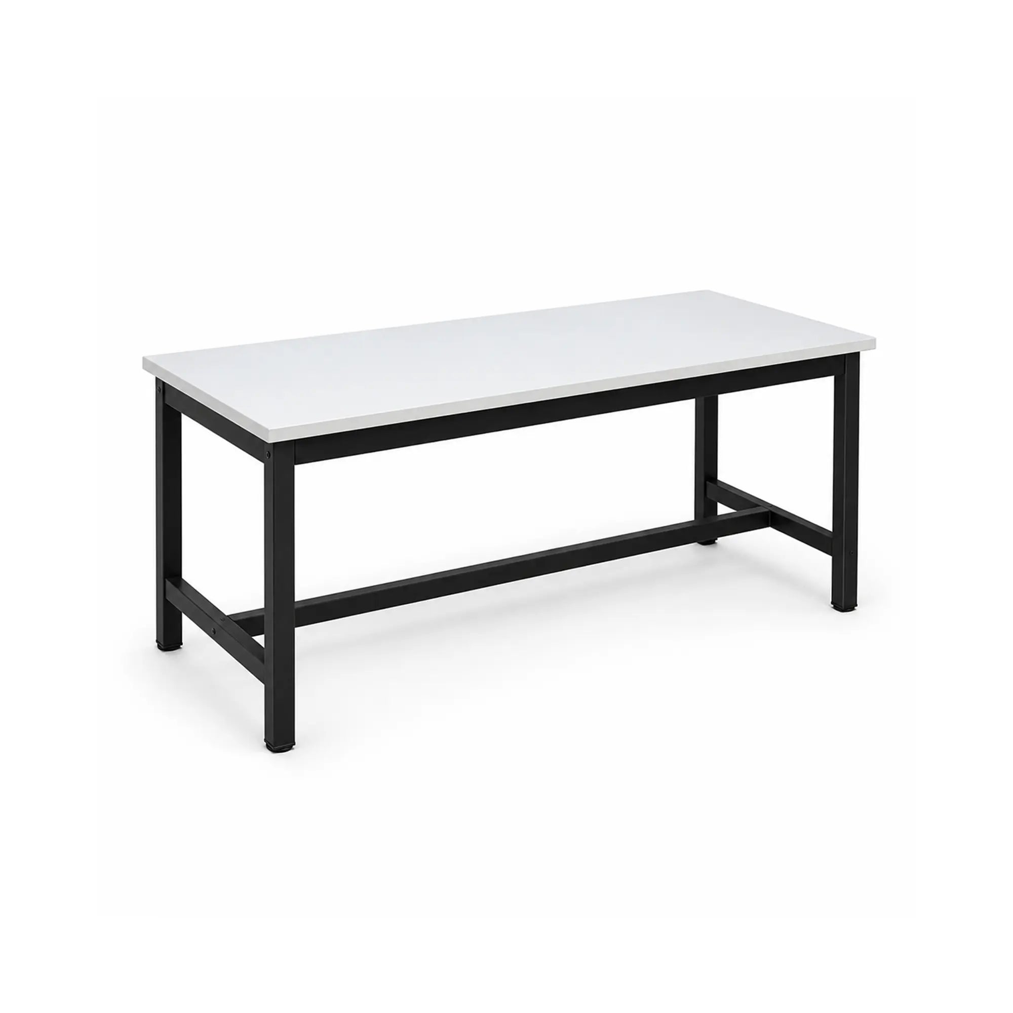 GROVIA Heavy Duty Stainless Steel Workbench - Single Layer 4 Leg Frame Smooth Metal Top Table for Garage Workshop Warehouse Packing Station 60/80cm - Black