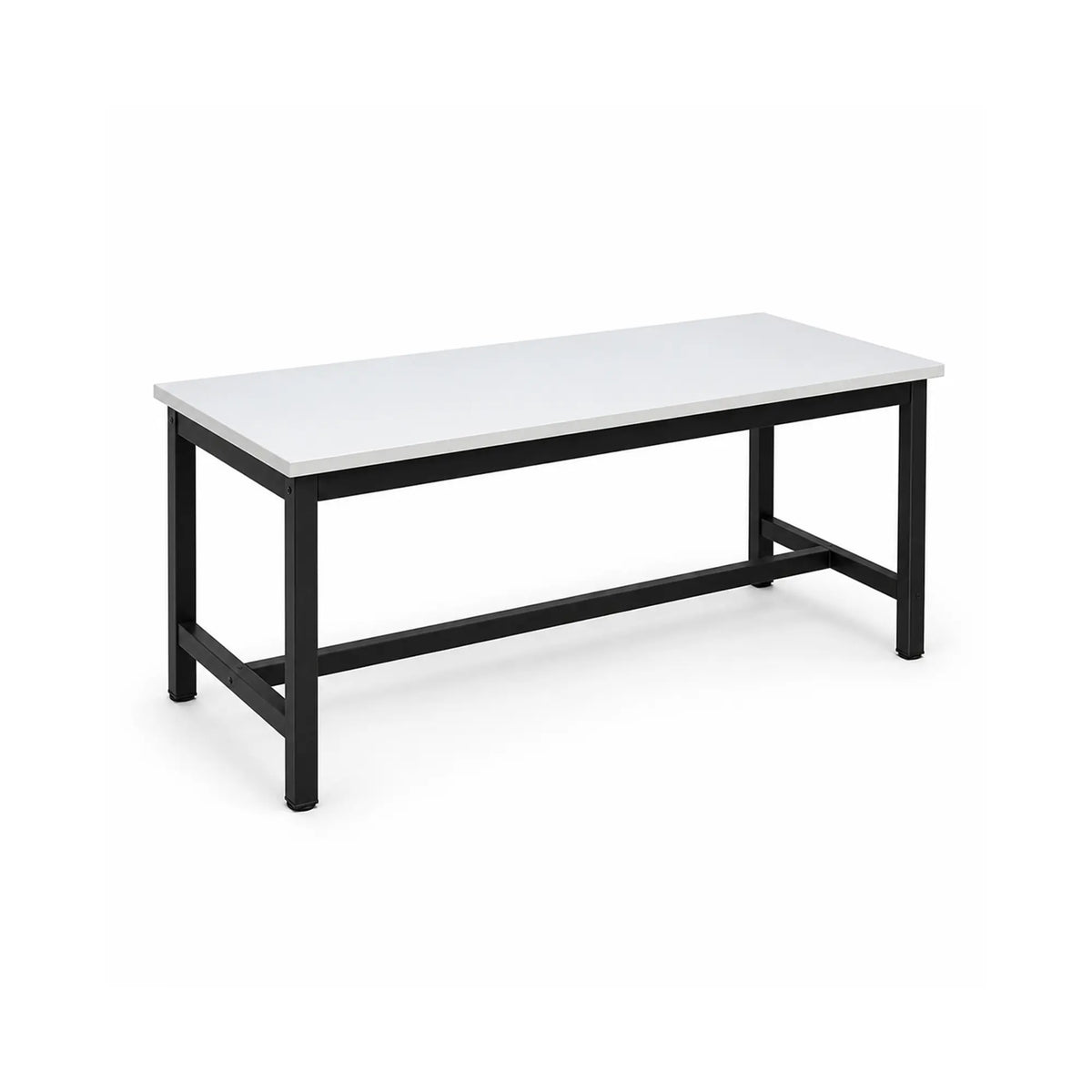GROVIA Heavy Duty Stainless Steel Workbench - Single Layer 4 Leg Frame Smooth Metal Top Table for Garage Workshop Warehouse Packing Station 60/80cm - Black