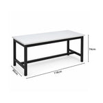 GROVIA Heavy Duty Stainless Steel Workbench - Single Layer 4 Leg Frame Smooth Metal Top Table for Garage Workshop Warehouse Packing Station 60/80cm - Black