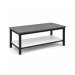 GROVIA Heavy Duty Stainless Steel Workbench - Double Layer 4 Leg Steel Frame Table with Storage Shelf for Garage Workshop Warehouse Packing Station 60/80cm - Black
