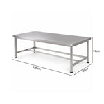 GROVIA Heavy Duty Stainless Steel Workbench - Single Layer 4 Leg Metal Frame Table with Durable 201 Steel Top for Workshop Garage Warehouse Packing Station 120x60/80cm - Silver