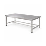 GROVIA Heavy Duty Stainless Steel Workbench - Single Layer 4 Leg Metal Frame Table with Durable 201 Steel Top for Workshop Garage Warehouse Packing Station 120x60/80cm - Silver