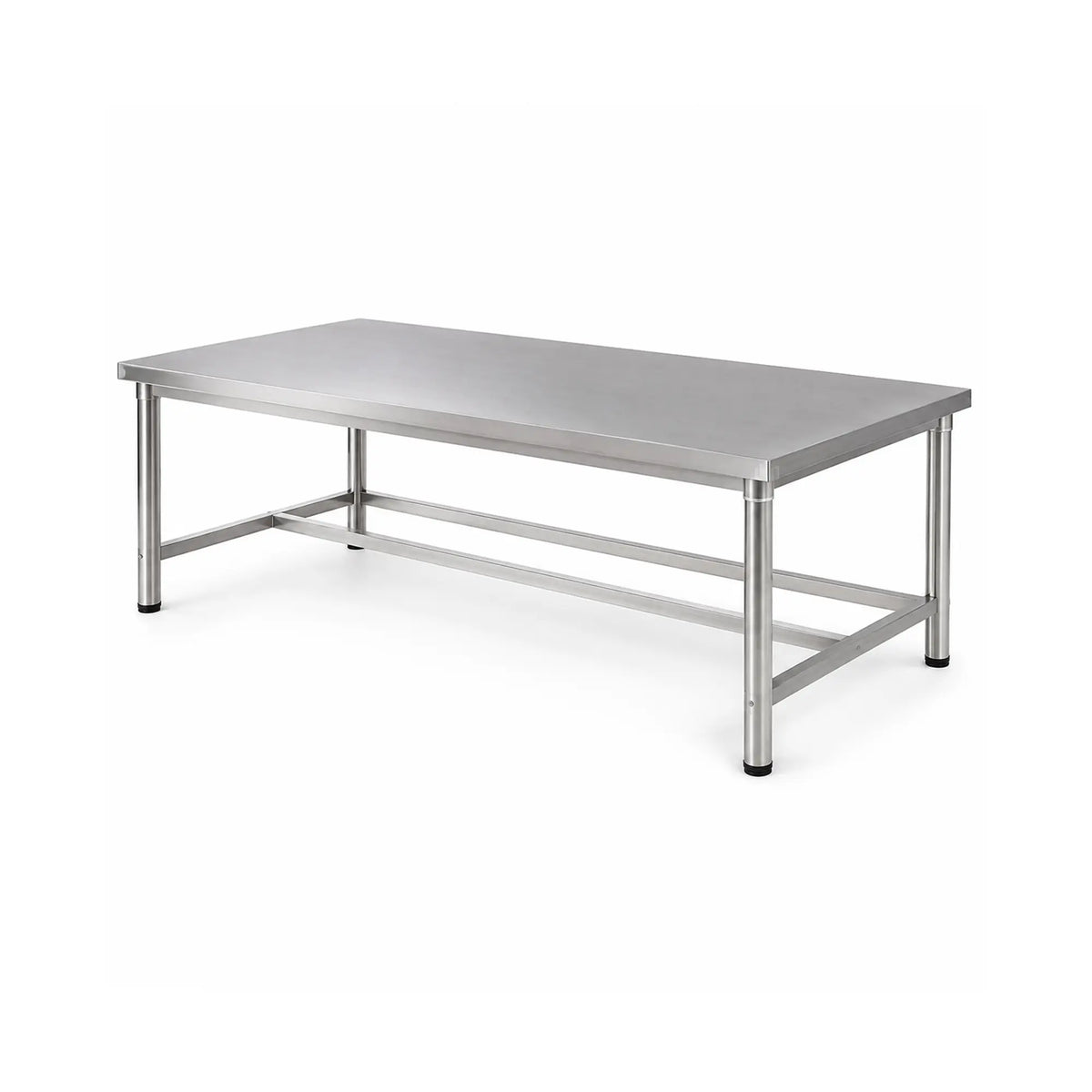GROVIA Heavy Duty Stainless Steel Workbench - Single Layer 4 Leg Metal Frame Table with Durable 201 Steel Top for Workshop Garage Warehouse Packing Station 120x60/80cm - Silver