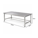 GROVIA Heavy Duty Stainless Steel Workbench - Single Layer 4 Leg Metal Frame Table with Durable 201 Steel Top for Workshop Garage Warehouse Packing Station 120x60/80cm - Silver