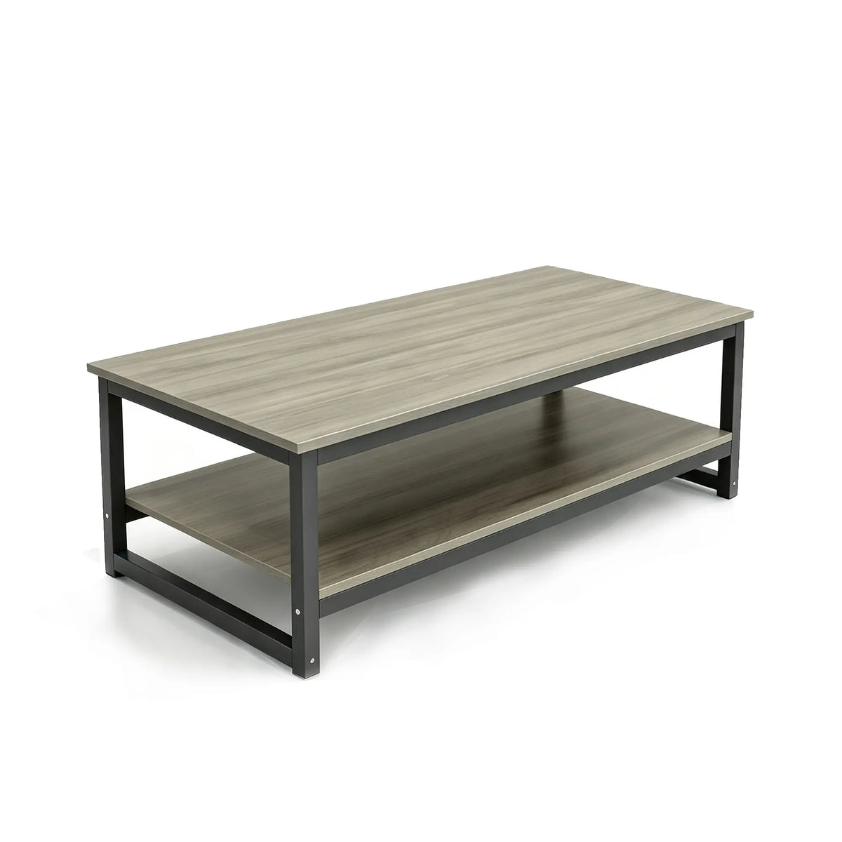 GROVIA Heavy Duty Workbench - Double Layer Storage Shelf Steel Frame Table with Spacious Worktop for Garage Workshop Warehouse Packing Station 120x60/80cm - Grey