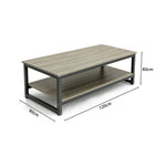 GROVIA Heavy Duty Workbench - Double Layer Storage Shelf Steel Frame Table with Spacious Worktop for Garage Workshop Warehouse Packing Station 120x60/80cm - Grey