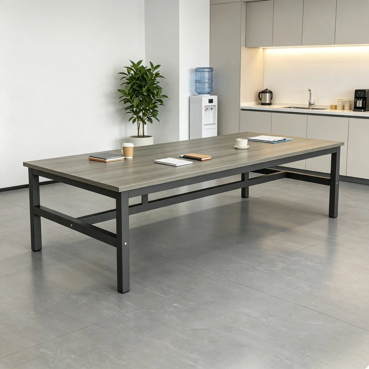 GROVIA Heavy Duty Workbench - Single Layer Steel Frame Table with Spacious Worktop for Garage Workshop Warehouse Packing Station 120x60/80cm - Grey