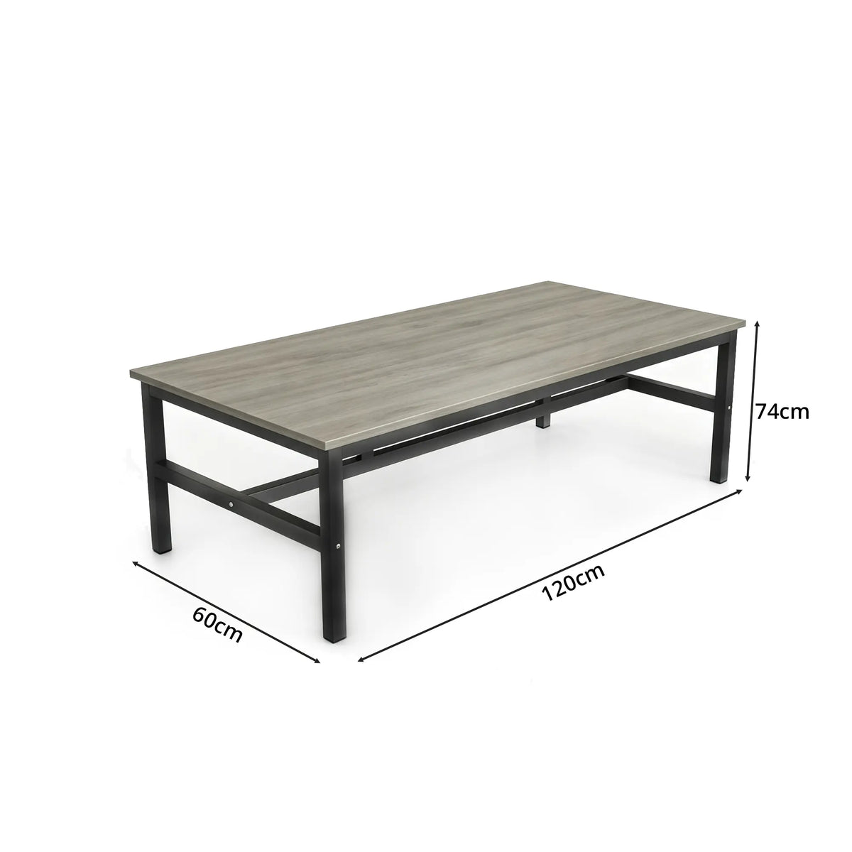 GROVIA Heavy Duty Workbench - Single Layer Steel Frame Table with Spacious Worktop for Garage Workshop Warehouse Packing Station 120x60/80cm - Grey