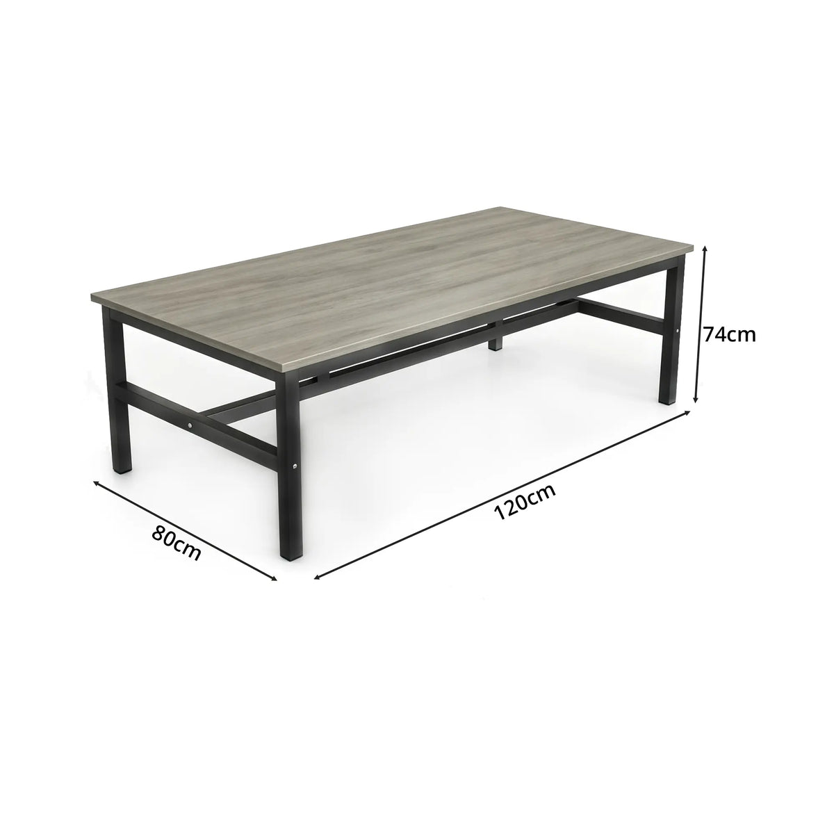 GROVIA Heavy Duty Workbench - Single Layer Steel Frame Table with Spacious Worktop for Garage Workshop Warehouse Packing Station 120x60/80cm - Grey