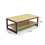 GROVIA Heavy Duty Workbench - Double Layer Wooden Top Table with Steel Frame Storage Shelf for Garage Workshop Warehouse Packing Station 120x60/80cm - Black