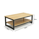 GROVIA Heavy Duty Workbench - Double Layer Wooden Top Table with Steel Frame Storage Shelf for Garage Workshop Warehouse Packing Station 120x60/80cm - Black