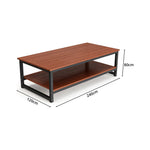 GROVIA Heavy Duty Workbench - Double Layer Wooden Top Table with 6 Leg Steel Frame Storage Shelf for Workshop Warehouse Packing Station 240x100/120cm - Brown