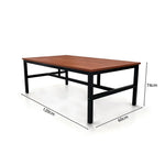 GROVIA Heavy Duty Workbench - Reinforced Steel Frame Wooden Top Table with Support Beams for Workshop Warehouse Packing Station 120x60/80cm - Brown