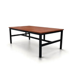 GROVIA Heavy Duty Workbench - Reinforced Steel Frame Wooden Top Table with Support Beams for Workshop Warehouse Packing Station 120x60/80cm - Brown
