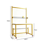 GROVIA Single Shaft Single Blade Cutting Rack 120/150cm Roll Material Stand with Adjustable Steel Frame for Packing Station Warehouse - Yellow