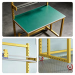 GROVIA Single Shaft Single Blade Cutting Rack Steel Frame Roll Holder Workbench for Packing Station Warehouse - Yellow
