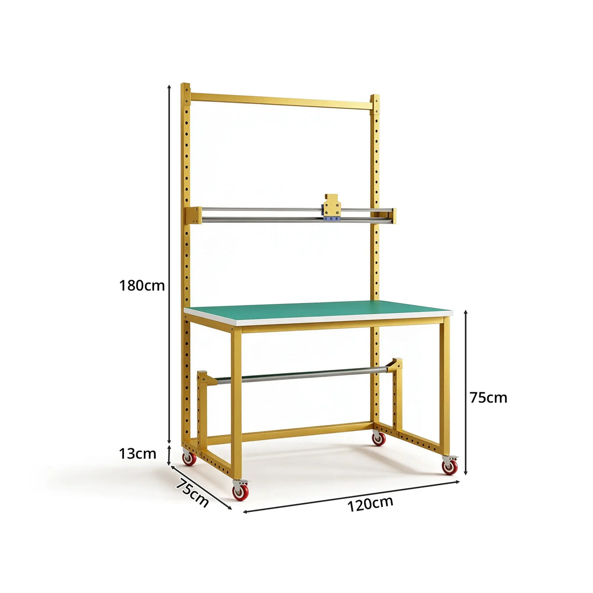 GROVIA Single Shaft Single Blade Cutting Rack Steel Frame Roll Holder Workbench for Packing Station Warehouse - Yellow