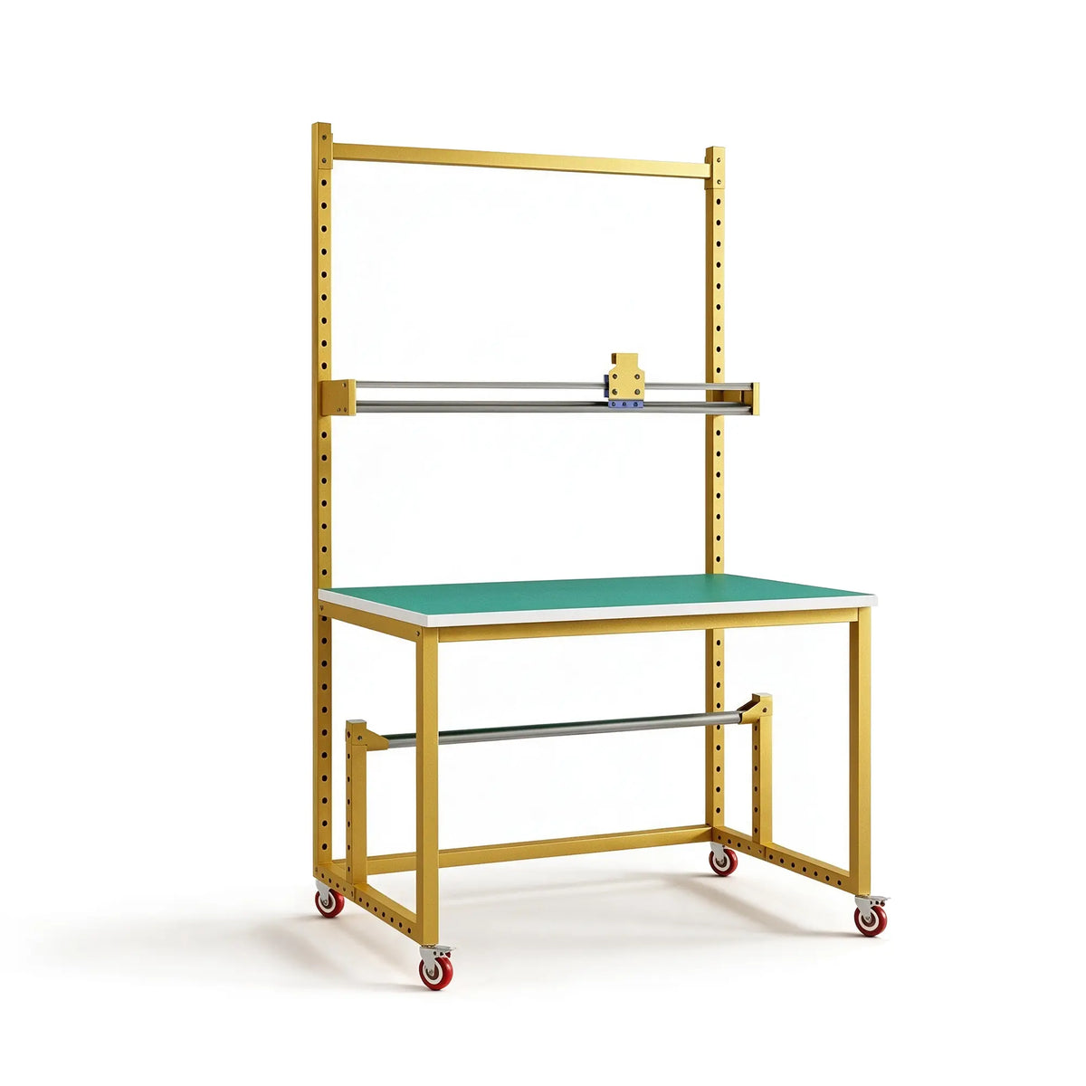 GROVIA Single Shaft Single Blade Cutting Rack Steel Frame Roll Holder Workbench for Packing Station Warehouse - Yellow