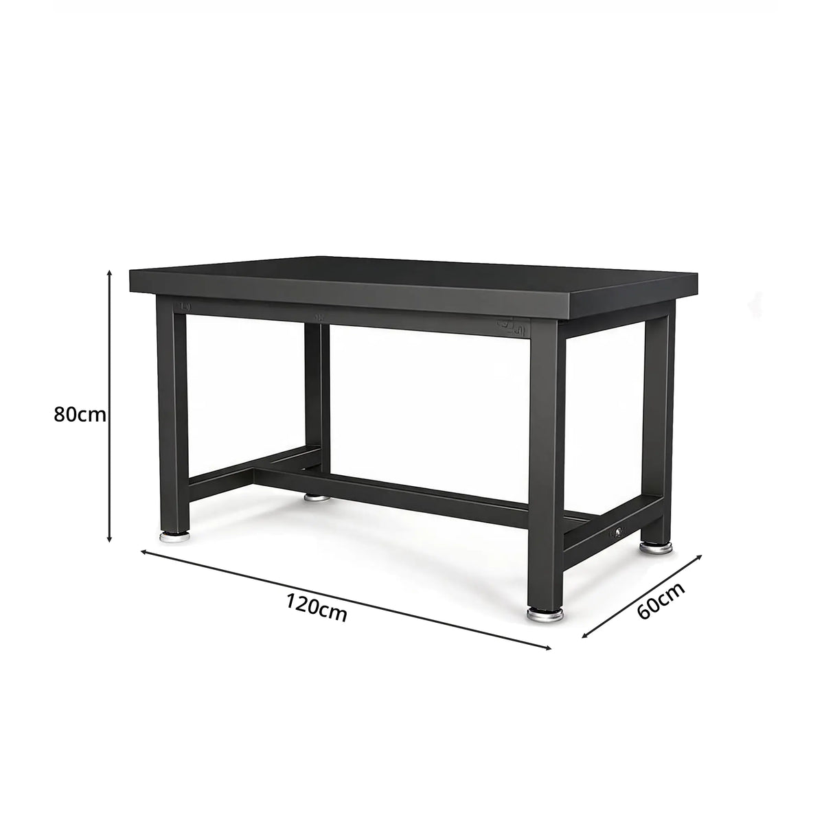 GROVIA Heavy Duty Workbench Reinforced Steel Frame Industrial Work Table for Workshop Garage Repair Station - Black