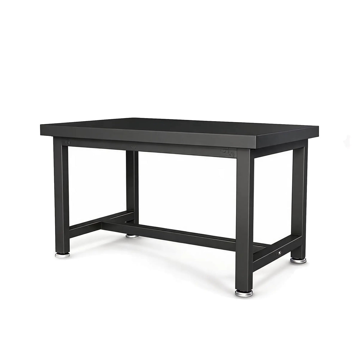 GROVIA Heavy Duty Workbench Reinforced Steel Frame Industrial Work Table for Workshop Garage Repair Station - Black