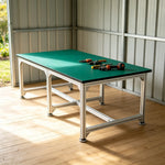 GROVIA Single Layer 6 Leg Aluminium Workbench Reinforced Frame Industrial Work Table for Workshop Factory - Silver