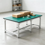 GROVIA Single Layer 6 Leg Aluminium Workbench Reinforced Frame Industrial Work Table for Workshop Factory - Silver