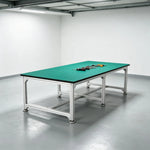 GROVIA Single Layer 6 Leg Aluminium Workbench Reinforced Frame Industrial Work Table for Workshop Factory - Silver