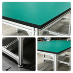 GROVIA Single Layer 6 Leg Aluminium Workbench Reinforced Frame Industrial Work Table for Workshop Factory - Silver
