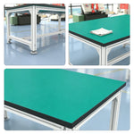 GROVIA Single Layer Aluminium Workbench Reinforced Frame Industrial Work Table for Workshop Factory Assembly Station - Silver