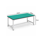 GROVIA Single Layer Aluminium Workbench Reinforced Frame Industrial Work Table for Workshop Factory Assembly Station - Silver