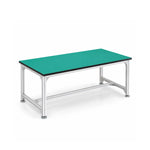 GROVIA Single Layer Aluminium Workbench Reinforced Frame Industrial Work Table for Workshop Factory Assembly Station - Silver
