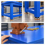 GROVIA Heavy Duty Machinist Workbench 120x75x80cm Steel Work Table 5-8 Ton Load Capacity for Workshop Repair - Blue