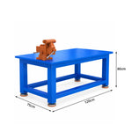 GROVIA Heavy Duty Machinist Workbench 120x75x80cm Steel Work Table 5-8 Ton Load Capacity for Workshop Repair - Blue