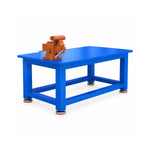 GROVIA Heavy Duty Machinist Workbench 120x75x80cm Steel Work Table 5-8 Ton Load Capacity for Workshop Repair - Blue