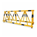 GROVIA Mobile Safety Barricade 3/4m Heavy Duty Steel Road Barrier with Yellow Black Warning Design for Construction Area - Yellow & Black