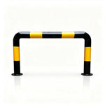 GROVIA U Type Safety Barrier 100cm Heavy Duty Steel Crash Guard Rail with Yellow Black Warning Design for Parking Area - Yellow & Black