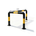 GROVIA L Type Safety Barrier 100x100cm Heavy Duty Steel Crash Guard Rail with Yellow Black Warning Design for Equipment Protection - Yellow & Black