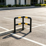 GROVIA L Type Double Layer Safety Barrier 100x100cm Heavy Duty Steel Crash Guard Rail for Corner Protection - Black & Yellow