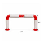 GROVIA U Type Safety Barrier 120x60cm Heavy Duty Steel Crash Guard Rail 108mm Tube Red White Warning Design - Red & White