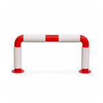 GROVIA U Type Safety Barrier 120x60cm Heavy Duty Steel Crash Guard Rail 108mm Tube Red White Warning Design - Red & White