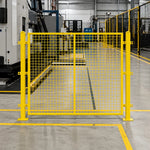 GROVIA Steel Mesh Safety Fence 1.2m Height x 2m Width Industrial Barrier Panel with Post for Factory Warehouse Partition - Yellow